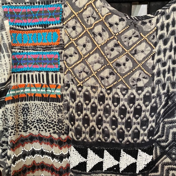 Love Sam Tribal Print Beaded Shift Dress - Picture 2 of 11